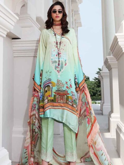 GulAhmed Lamis Embroidered Silk Suit DGS-80