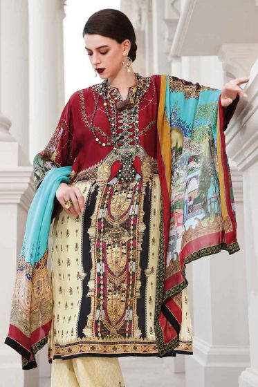 GulAhmed Lamis Embroidered Silk Suit DGS-84