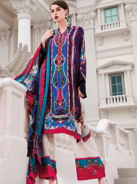 GulAhmed Lamis Embroidered Silk Suit DGS-85